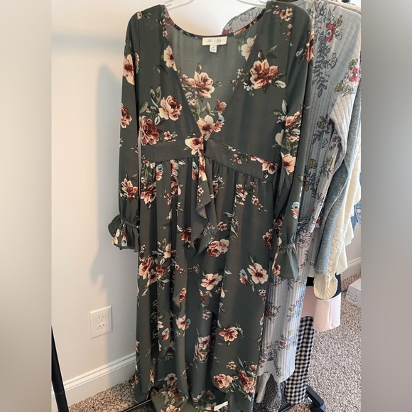 Floral long sleeve duster - Picture 1 of 5